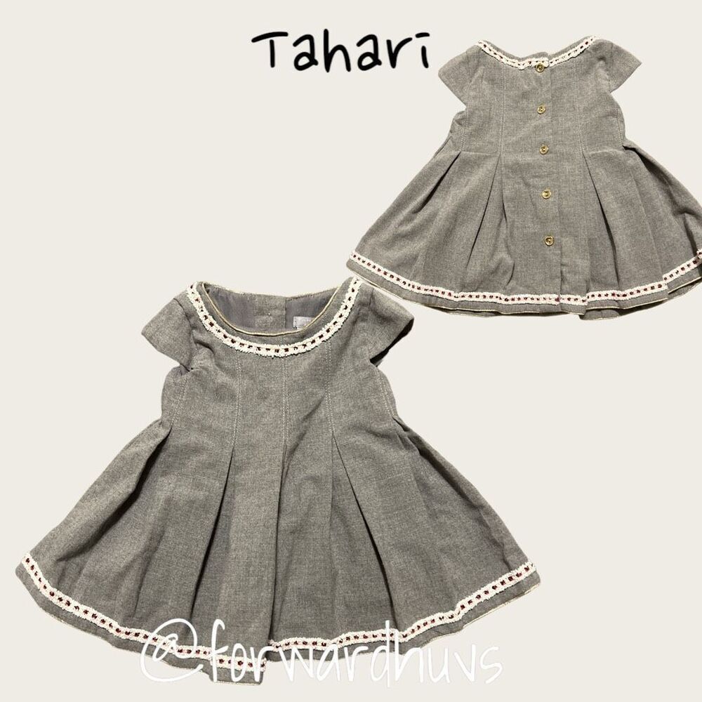Tahari Grey Toddler Dress Size 6 - 9 Months